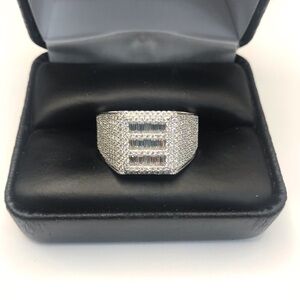 925 Sterling Silver 2.40CT MOISSANITE Men's Ring size 8 ,9 or 11